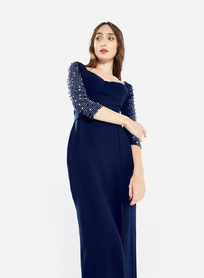 House of Moda Women Embellished Sleeve Midi Dress - Image 3